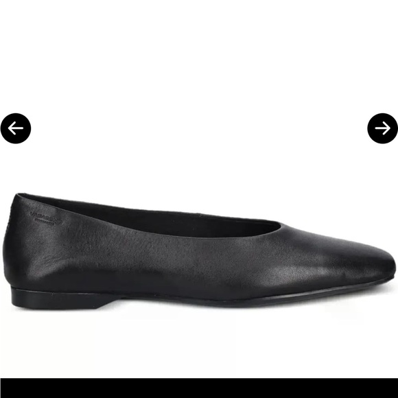 Vagabond Delia Black Leather Flats - Picture 2 of 7